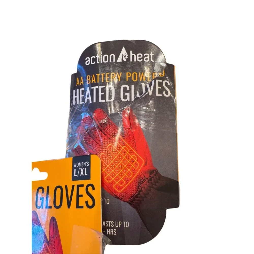 Action Heat Gloves Women's L/XL AA Battery Powered Heated NWT
